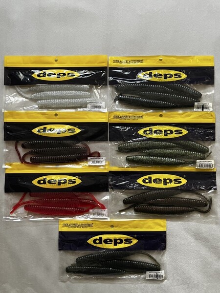 送料込★未使用★【デプス】デスアダー 8 インチ DEATHADDER クリアレッド スカッパノン 5袋+おまけ2袋セット deps