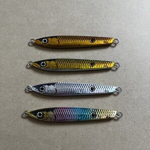送料込★未使用★一誠 海太郎 ネコメタル 80g アカキン グリーンゴールド グローシラス レインボー 4個セット メタルジグ イッセイ issei