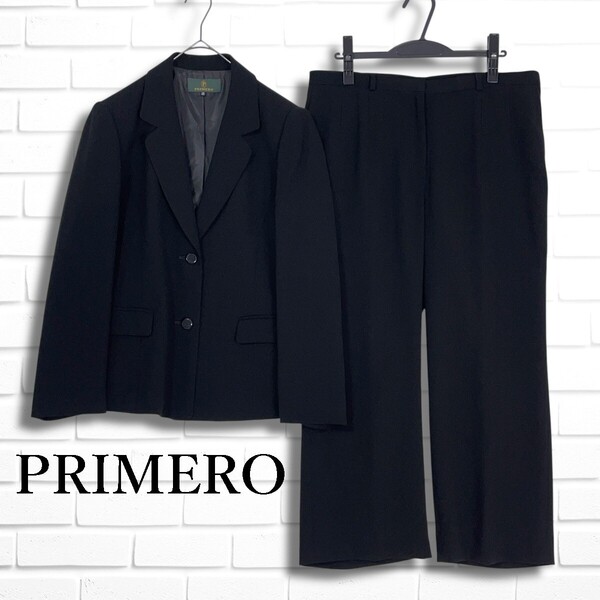 ◆美品◆ PRIMERO プリメロ ブラックフォーマル 喪服 セットアップ パンツ スーツ 黒 ブラック レディース 15 3L 2XL 大きいサイズ 2125G□
