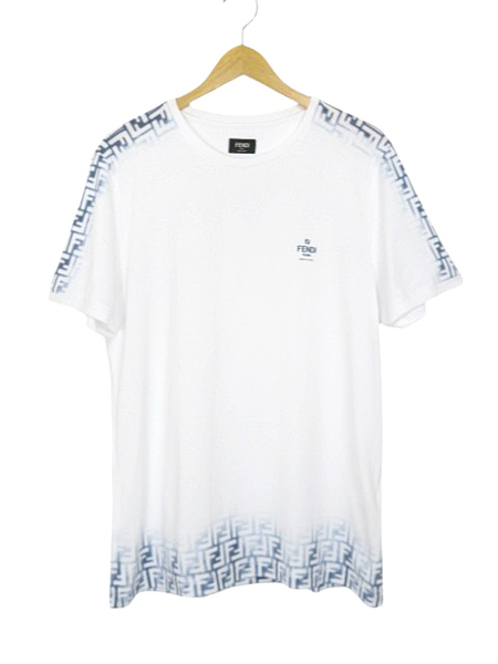 フェンディ FENDI 23SS Tシャツ カットソー 半袖 クルーネック FF柄 プリント FY0894 AN21 ホワイト size XXL