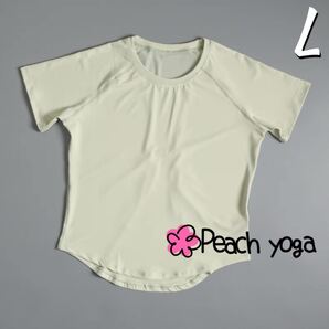 グリーンLサイズ メッシュ切り替え半袖Tシャツ ヨガウェア ピラティス パットなしトップス ピラティス スポーツトップス 半袖トップス