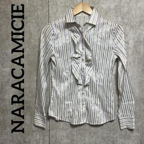 NARACAMICIE ナラカミーチェ ストライプフリルシャツ サイズ0