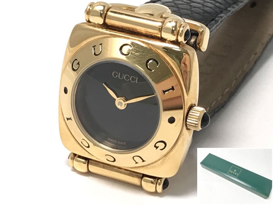 GUCCI クォーツ時計 6300L ブラウンレザー Yahoo!オークション -「gucci 6300l」の落札相場・落札価格