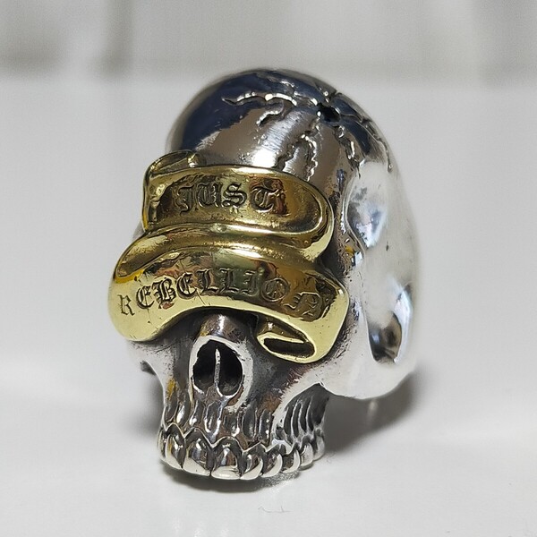 ROSH ロッシュ Just Rebellion Skull silver&brass Ring ジャストレベリオンスカル リング GZ2124BS 指輪 18号 silver925/シルバー925