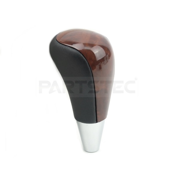トヨタ レクサス 汎用 シフトノブ 茶木目 8mm径 PVC ブラックレザー 純正交換タイプ 茶ウッド ゲート式 AT CVT / 158-98 PP*