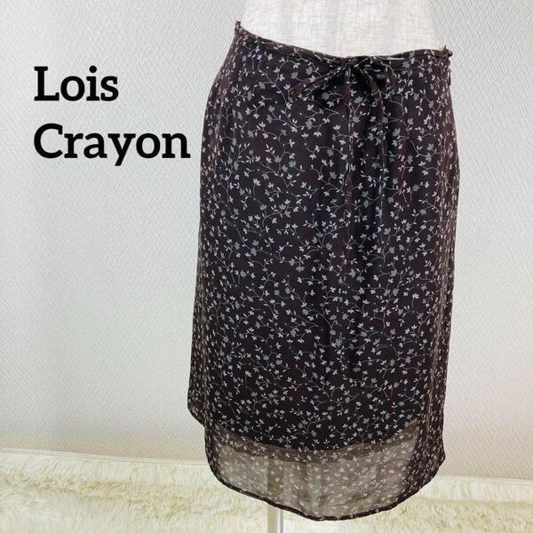 Lois Crayon ロイスクレヨン 花柄シフォンひざ丈スカート