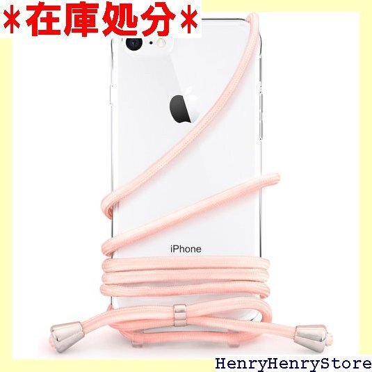 MINTY iPhoneSE 第3世代 第2世代 ケー 種対応 ショルダー ストラップ クリア シャンパンローズ 721