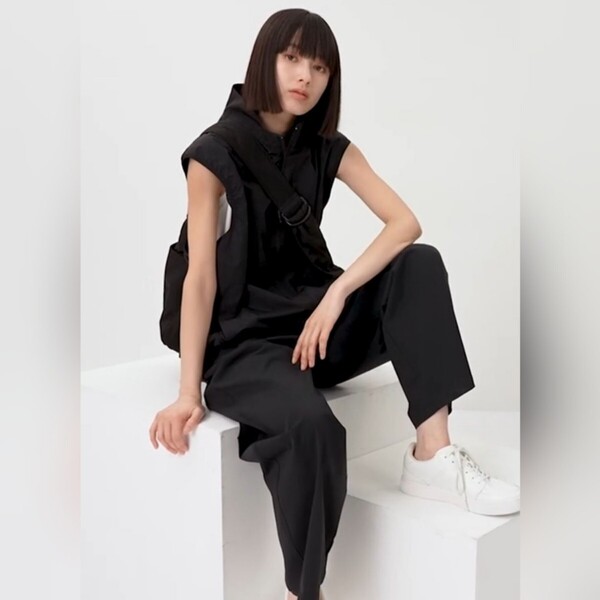 UNIQLO ユニクロ ウルトラストレッチ アクティブワイドパンツ 丈長め3XL ブラック 2,990円