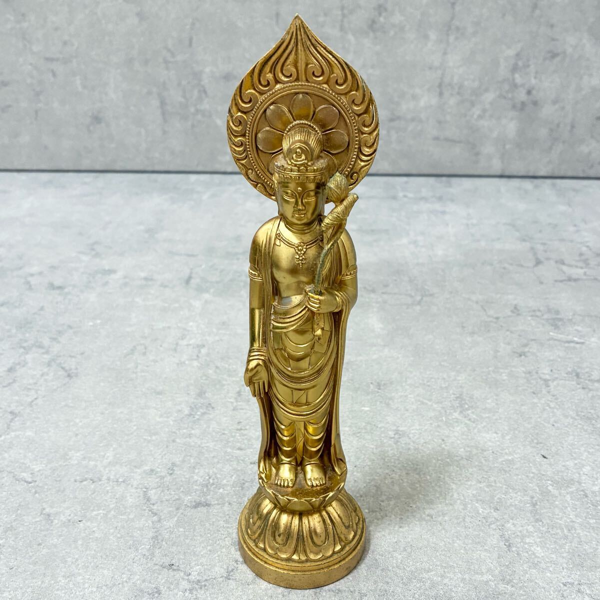 仏教美術 秀雲作 古銅塗金 仏像 置物 C 3629 仏教美術 秀雲作 古銅塗金 仏像 置物 C 3629 仏教美術 秀雲作 古銅