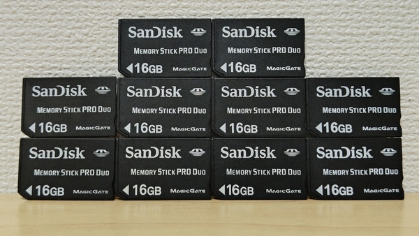 SanDisk メモリースティック PRO Duo 16GB 10枚セット 初期化済み