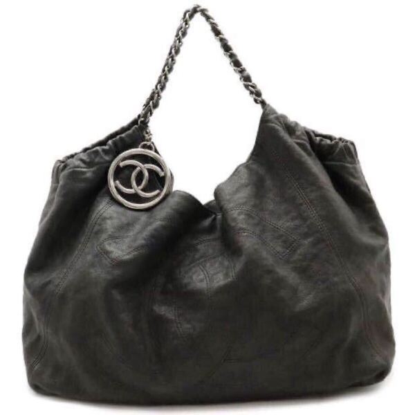 CHANEL/シャネル■ココカバス チェーンショルダーバッグ キャビアスキン ココマーク ラグジュアリー GM■黒/シルバー金具*シリアルシール有