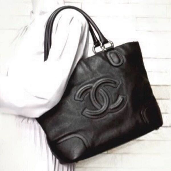 26万→CHANEL/シャネル■ココマーク ショルダートートバッグ ソフトキャビアスキンレザー■ブラック/黒 *シリアルシール有
