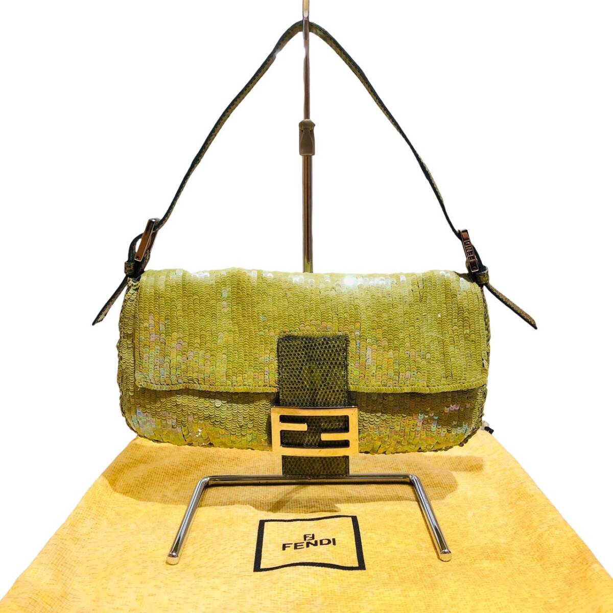 フェンディ FENDI ハンドバッグ パイソン スパンコール Yahoo!オークション -「フェンディ スパンコール バッグ」の落札