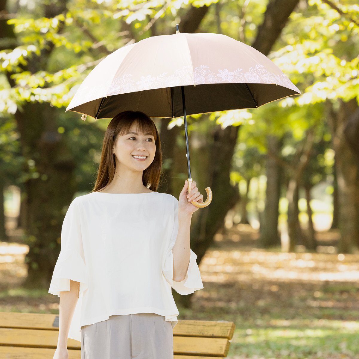 日傘 ショート傘 50cm×8本骨 ＵＶ遮熱遮光コンパクト長傘 レディース 女性