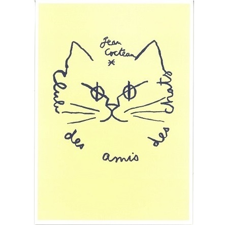 ジャン・コクトー 猫の友だちクラブ ポストカード フランス 製 グリーティングカード 絵はがき 猫 ネコ ねこ 雑貨 小物 パタミン