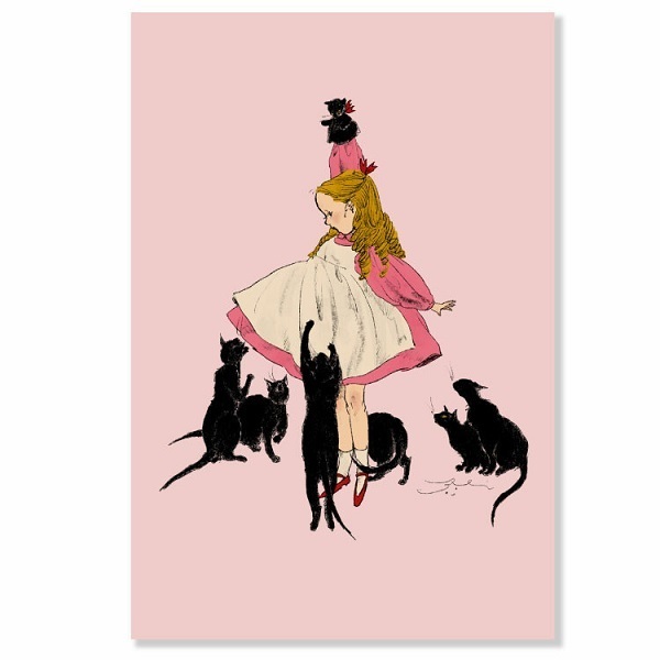 くらはしれい ポストカード ねことわたし 日本 製 グリーティングカード 絵はがき 黒猫 クロネコ ネコ 猫 ねこ パタミン 小物 雑貨