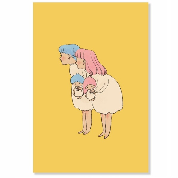 くらはしれい ポストカード リトルツインスターズ サンリオ コラボ 日本 製 グリーティングカード 絵はがき キキララ パタミン 小物 雑貨