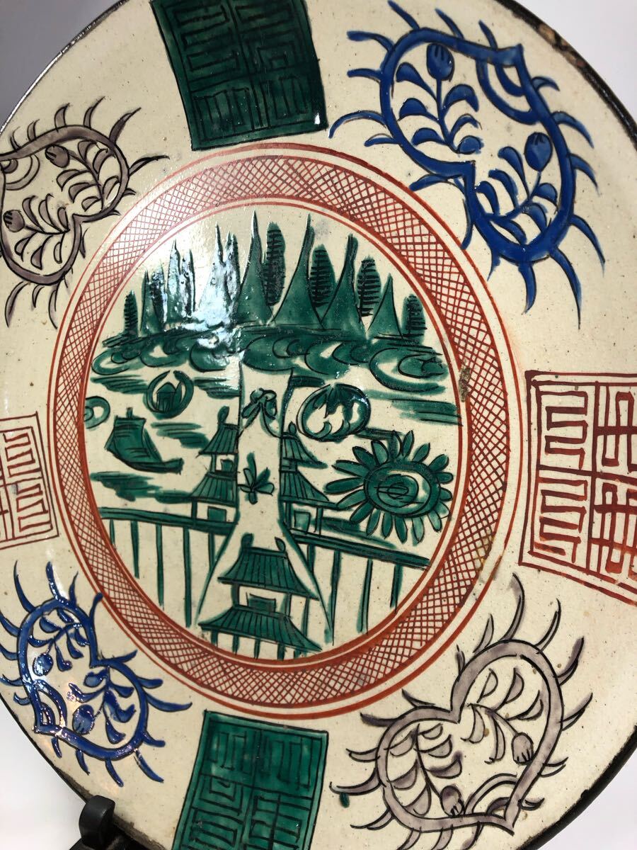古九谷 再興九谷 色絵 山水楼閣図 幾何学文様 松山窯 吉田屋 骨董 古美術 Yahoo!オークション -「松山」(九谷) (日本の陶磁)の落札相場