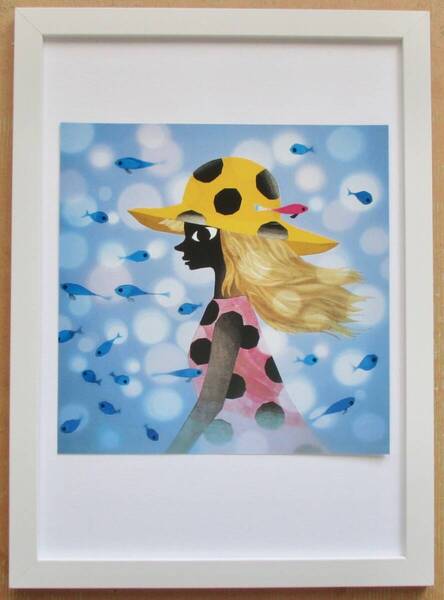 藤城清治 「夏、魚しました」 印刷物 画集画 A4新品額入り