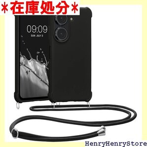 kwmobile スマホショルダー ASUS Zenf ケース - TPU カバー 肩掛け ストラップ付き 黒色 449