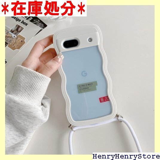 HILEGENER Pixel 7A かわいい クリア ネックストラップ ショルダー Pixel 7A-ホワイト 1562
