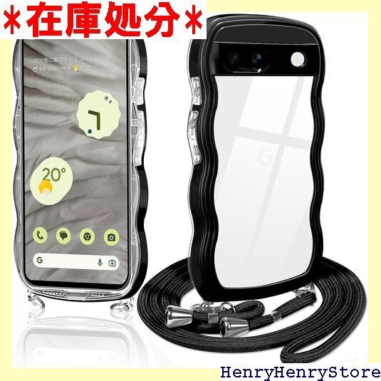 Google Pixel 7a ケース クリア ショル 意 個性 可愛い かわいい 韓国 薄型 耐衝撃 ブラック 1768