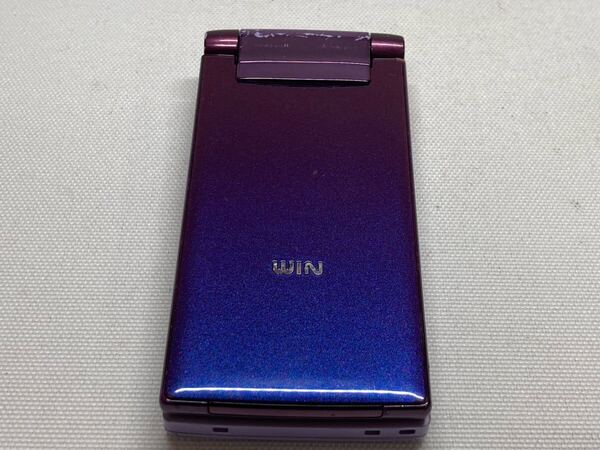 概ね美品 au WIN W62H WOOO HITACHI 日立 携帯電話 ガラケー パープル f01c133dd