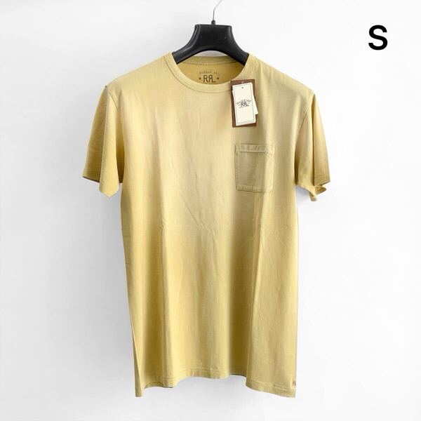 完売品 25SS 新品 RRL ガーメントダイド ポケット Tシャツ ダブルアールエル ラルフローレン カットソー 無地 半袖 イエロー Sサイズ