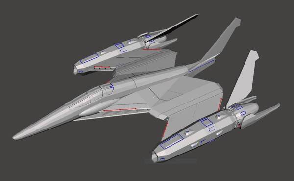 バビロン5 EA-フルグライト・スターフューリー Babylon 5 EA-Fulgurite Starfury 3Dプリント 未組立・無塗装 宇宙船 宇宙戦闘機
