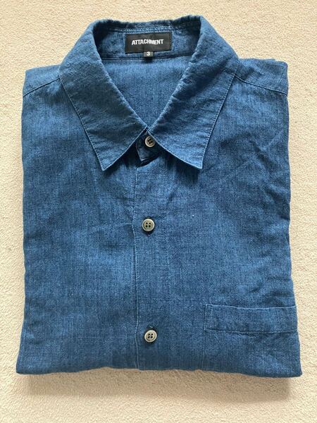 ATTACHMENT サンプルリネンシャツ size3 長袖 麻100%