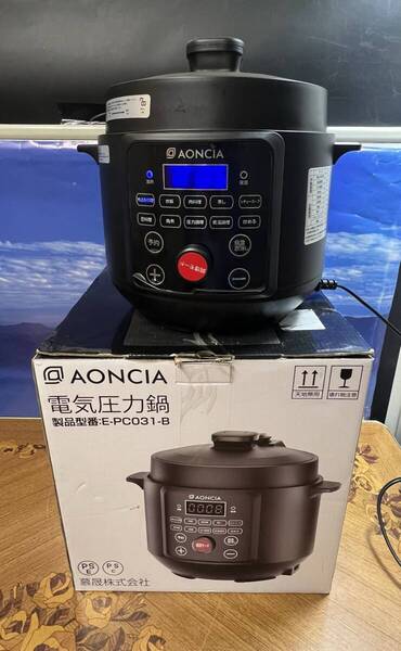 中古 AONCIA 電気圧力鍋 E-PC031-B 1台10役 お鍋 調理器具 キッチン用品 料理 ジャー 容量3L 700W 操作簡単 時短 省エネ