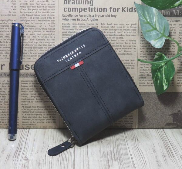 ラウンドファスナーメンズ財布、ウォレット メンズ財布 大人気 財布 新品*当日発送(濃いグレー)