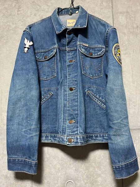 60s ヴィンテージ Wrangler Denim Jacket 24MJ ラングラー デニム ジャケット 40 MADE IN USA アメリカ製 白タグ SEABEE US NAVY 軍物