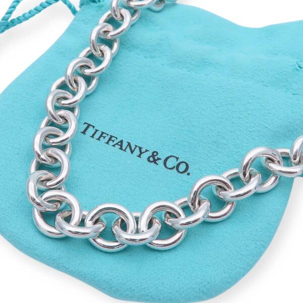 希少 美品 Tiffany&Co. ティファニー ドーナツ リンク チェーン シルバー ネックレス SV925 45㎝ TO164