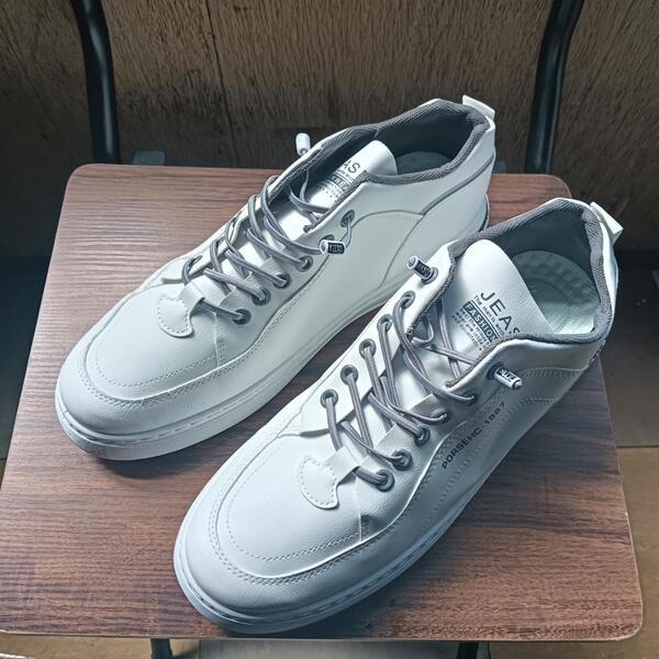 新品 27.5cm メンズ スニーカー ホワイト 厚底 シューズ 普段着 識別番号:【N170-S】