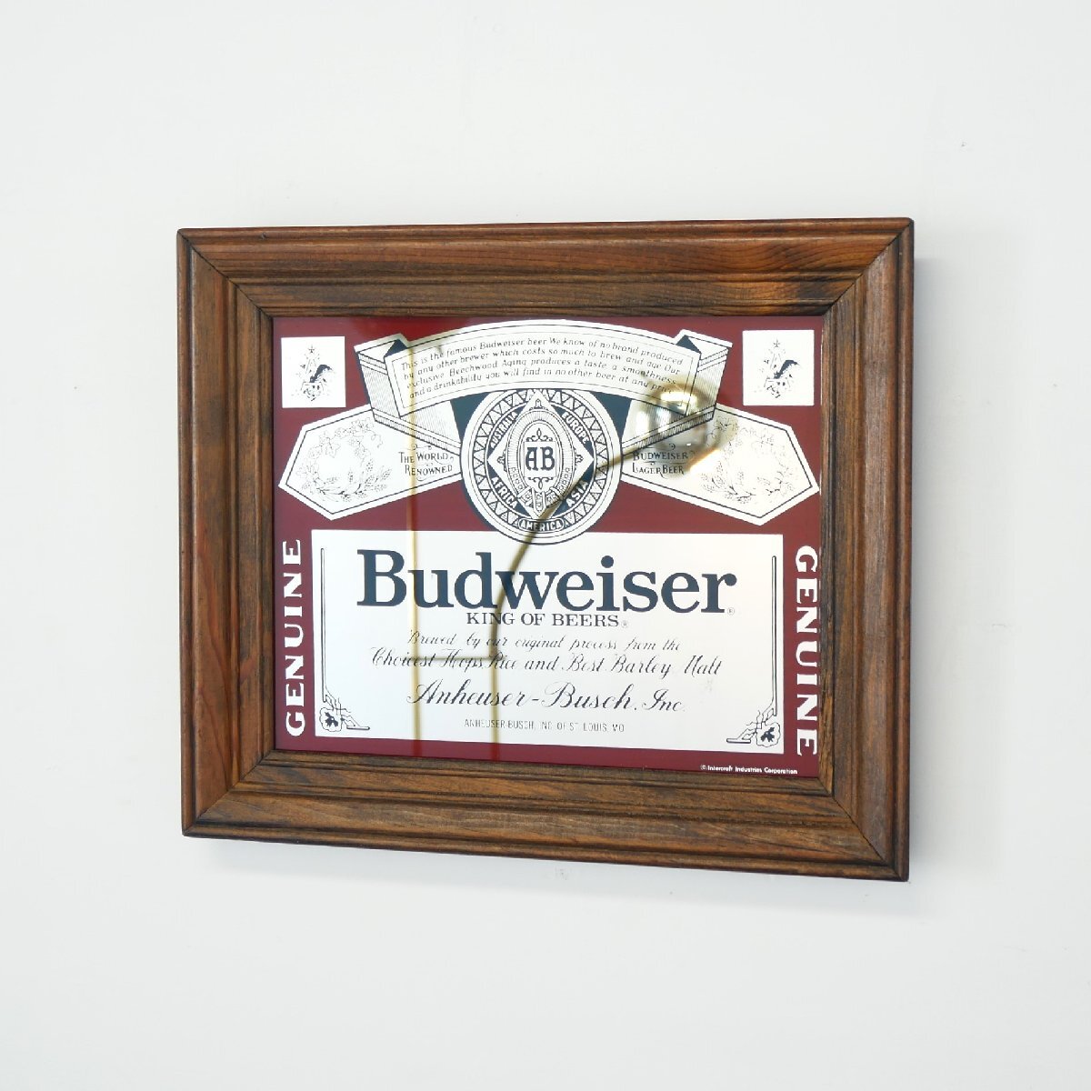 カナダ製　バドワイザー　パブミラー パブミラー バーミラー 鏡 壁掛け バドワイザー ビールBudweiser