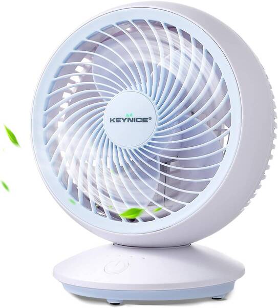 KEYNICE サーキュレーター 扇風機 首振り 静音 dcモーター 壁掛け 小型 パワフル送風 6畳 強力換気 空気循環 省エネ 5枚羽根 軽量 ブルー