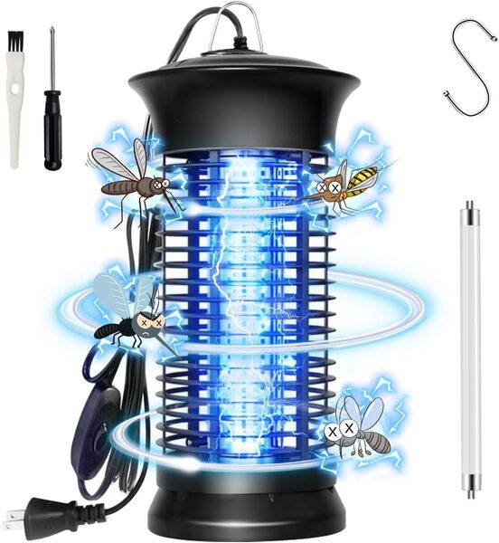 encologi 電撃殺虫器【2Mスイッチ付き電源コート】 殺虫灯 コバエ コバエ取り 殺虫器 虫 電気 殺虫機 蚊取り 殺虫ライト 6W 強力蚊除け