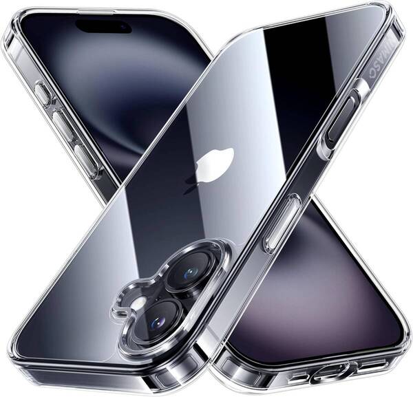 NIMASO iPhone 16 Plus 用 ケース クリア 黄変防止 耐衝撃 米軍MIL規格 SGS認証 PC背面 いPhone 16 Plus 対応 傷つけ防止 超薄型 軽量