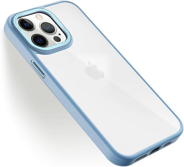 MuZiF iPhone 12 Pro 用 ケース iPhone 12 用 ケース 半クリア 半透明 マット感 米軍規格 薄型軽量 耐衝撃構造(iPhone 12 Pro /12,ブルー)