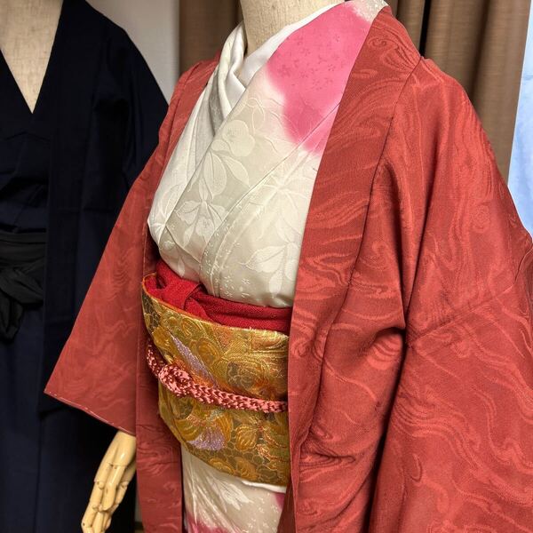 夏 羽織 薄羽織 絽 流水紋様 送料込み かぐや257