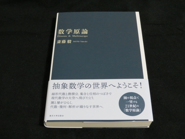 【数学】「数学原論」 斎藤毅(著) 3630円(税込) 東京大学出版会 即決