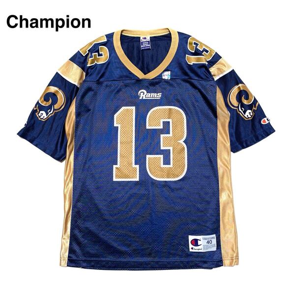 ☆Champion チャンピオン フットボール ジャージ メッシュTシャツ ゲームシャツ 古着 ヴィンテージ vintage 90s アメフト NFL ユニフォーム