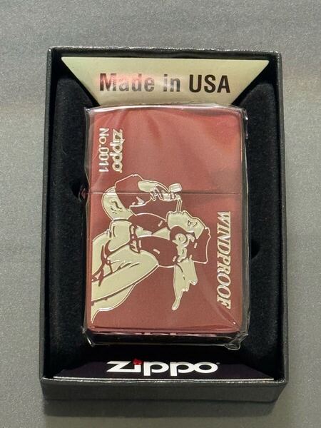 zippo ビック ウィンディ 希少ゾロ目 NO.0011 WINDY 前面刻印 ネオンレッド 2024年製 FIRST LADY シリアルナンバー NO.0011 ケース 保証書