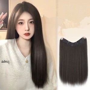 ウィッグ ダークブラウン ストレート 医療 自然 セミロング