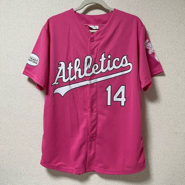 希少 美品 MLB オークランド・アスレチックス ユニフォーム ピンクリボンデー Mサイズ