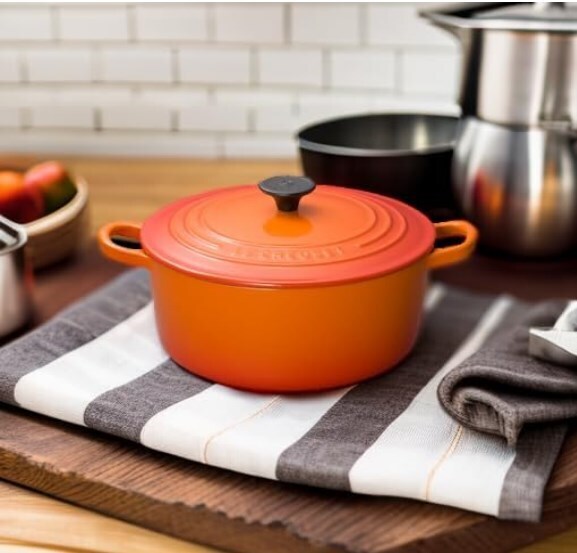 ル・クルーゼ 両手鍋 ココット・ロンド 22 cm オレンジ Amazon限定レシピブック付属
