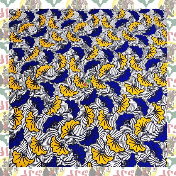 【SALE/270cm x 110cm/3ヤード】アフリカンプリント生地 barg-p98 アフリカ布 アフリカ生地 ゴールドプリント アンカラ キテンゲ パーニュ