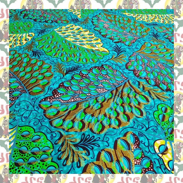 【SALE/180cm x 110cm/2ヤード】アフリカンプリント生地 barg-s07 アフリカ布 アフリカ生地 ゴールドプリント アンカラ キテンゲ