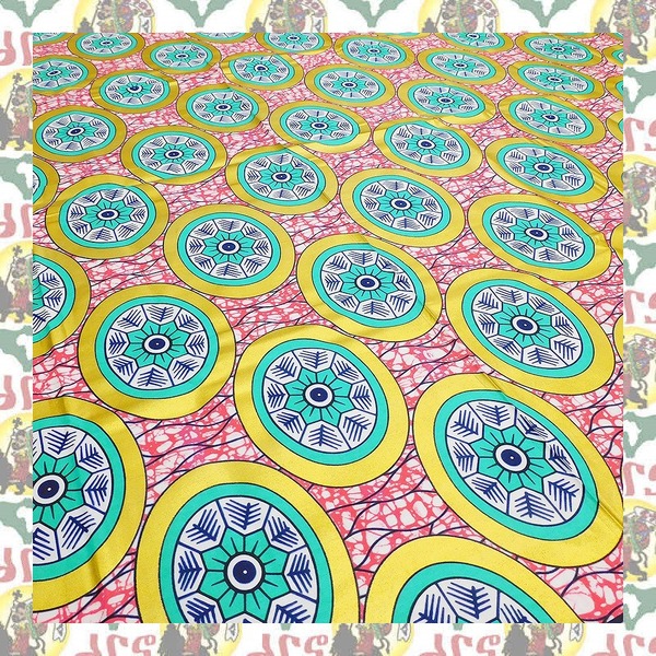 【SALE/180cm x 110cm/2ヤード】アフリカンプリント生地 barg-s17 アフリカ布 アフリカ生地 ゴールドプリント アンカラ キテンゲ
